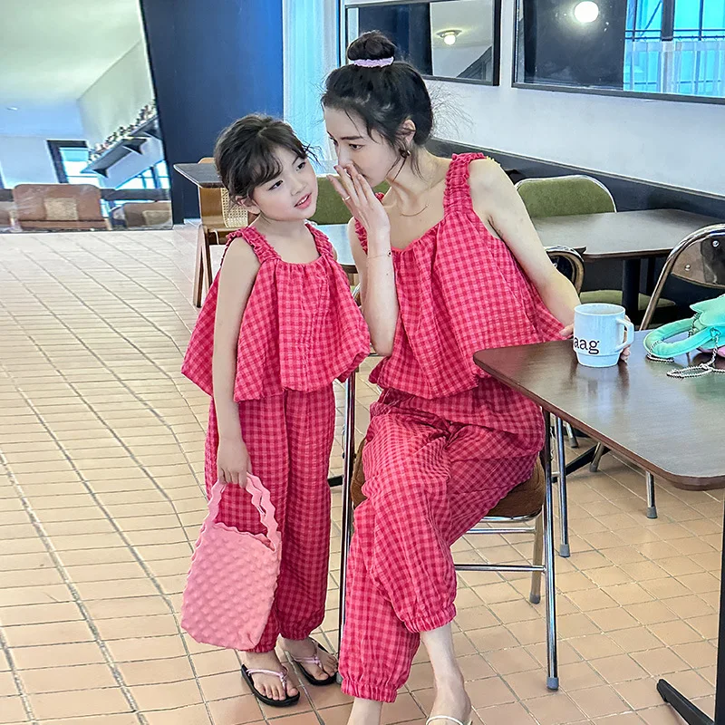 Mother and Daughter Clothes Set Mommy and Me Matching 2 Piece Sets Women Vacation Outfits 2023 Summer Baby Girls Clothing Suit