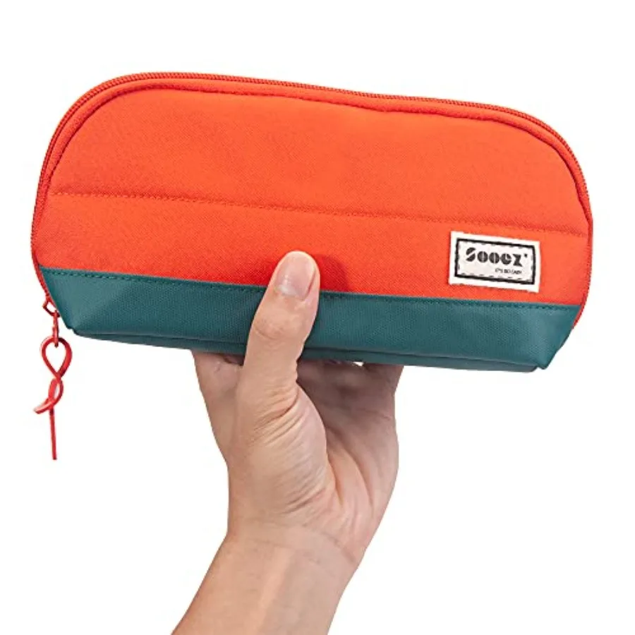 

Wide-Opening Pencil Pen Case, Lightweight and Spacious Pencil Pouch Zipper Stationery Bag, Aesthetic Supply with Triangular Des