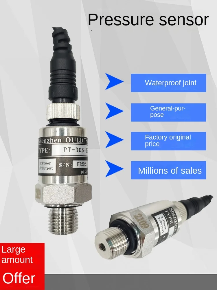 

PT-306/506 Pressure Transmitter Universal Screw Air Compressor Water Gas High Precision Pressure Sensor