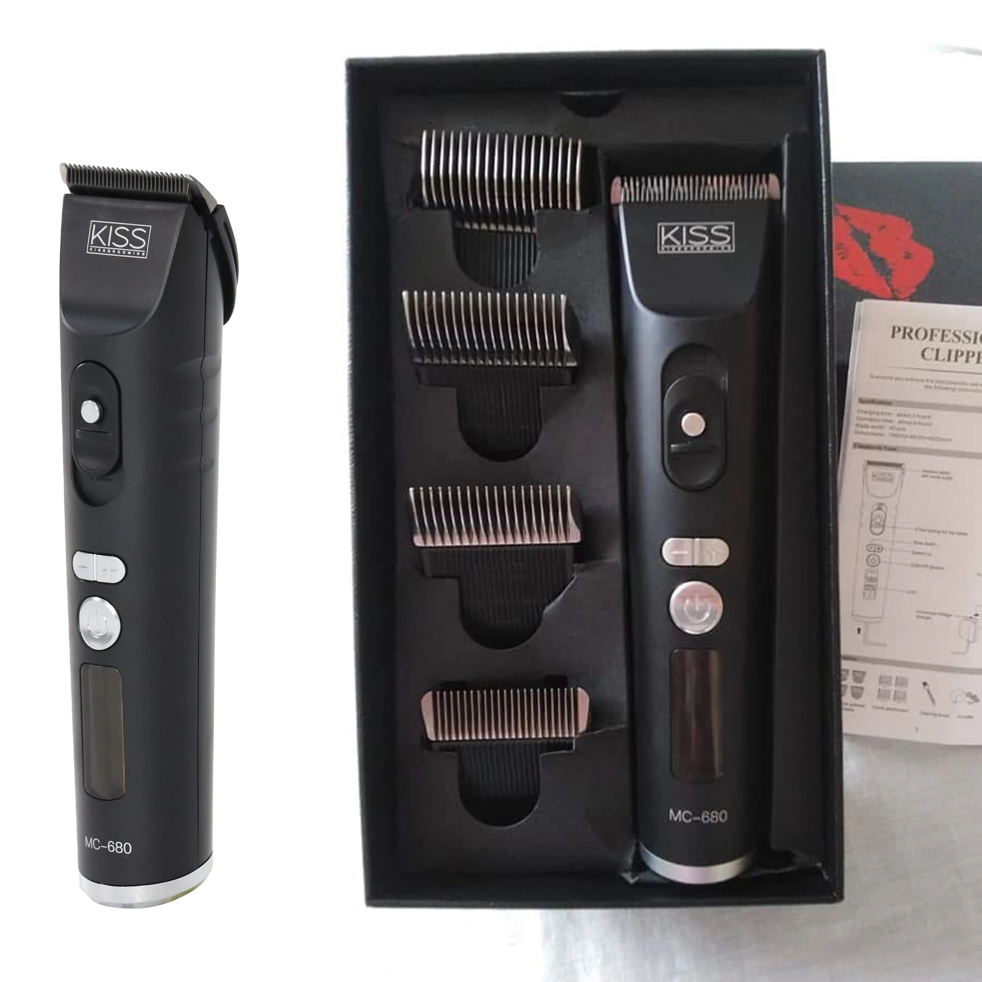 Quiet Running Modern LCD Displays Rubber & Plastic Rechargeable Pet Trimmer 2000mA High Performance Battery Pet Clipper