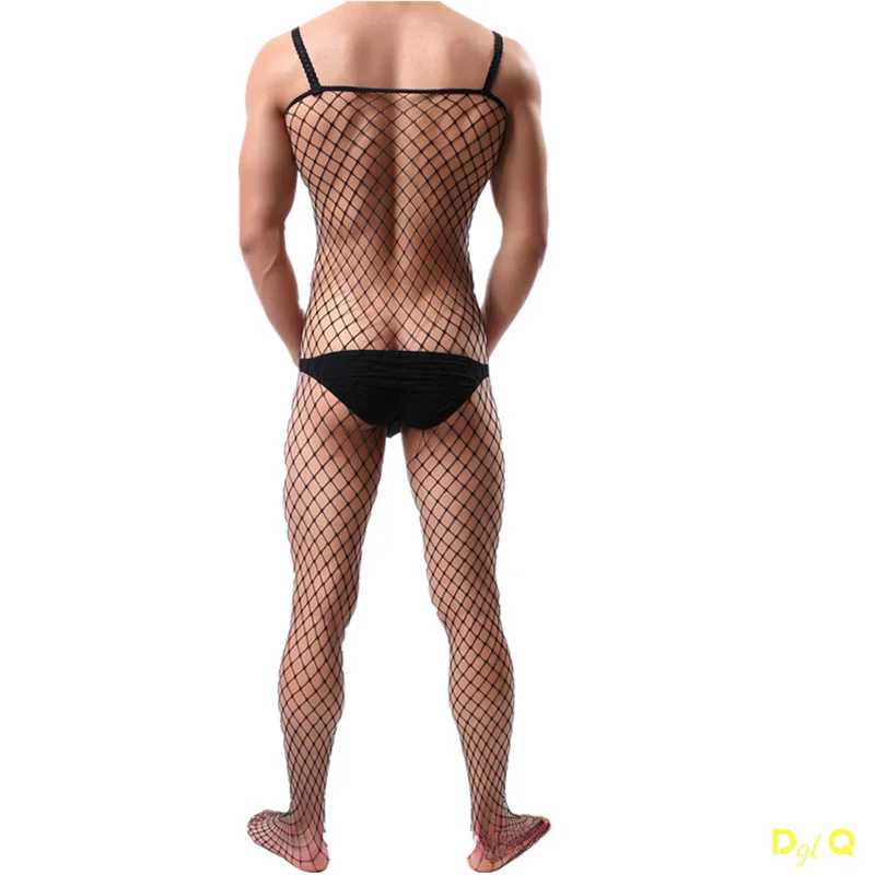 Sexy Lingerie Mesh Teddy Man Netting Body Stocking Porno Cosplay Fun Underwear Sexy Costumes Intimates Man Gay Hose Bodysuits