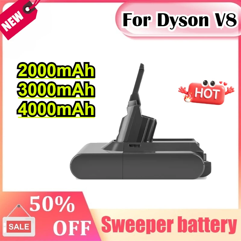 

21.6V 2000-4000mAh Replacement Battery for Dyson V8 Vacuum Handheld Absolute Cordless High-Capacity Vacuum Cleaner Battery