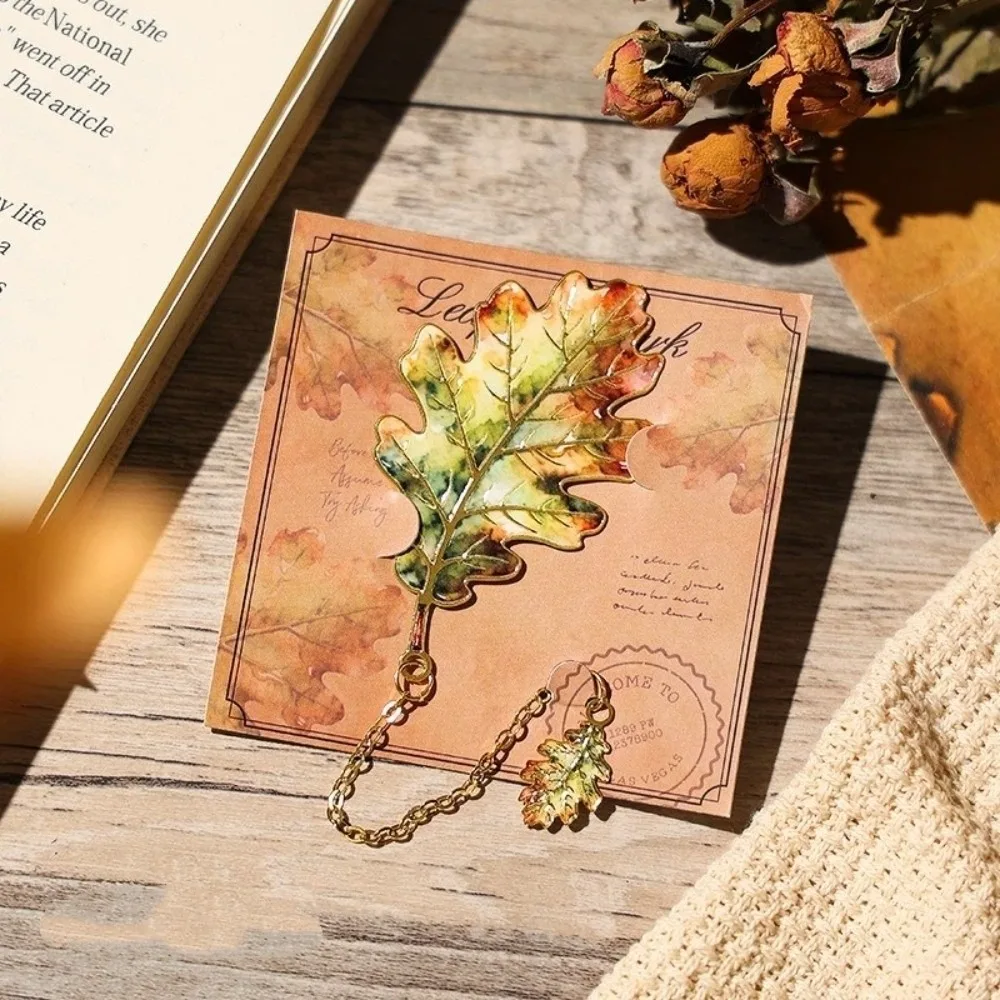 Creative Gift Gilt-Edged Metal Bookmark Pendant Design Exquisite Craft Reading Bookmark Leaf Bookmark Reading Tool
