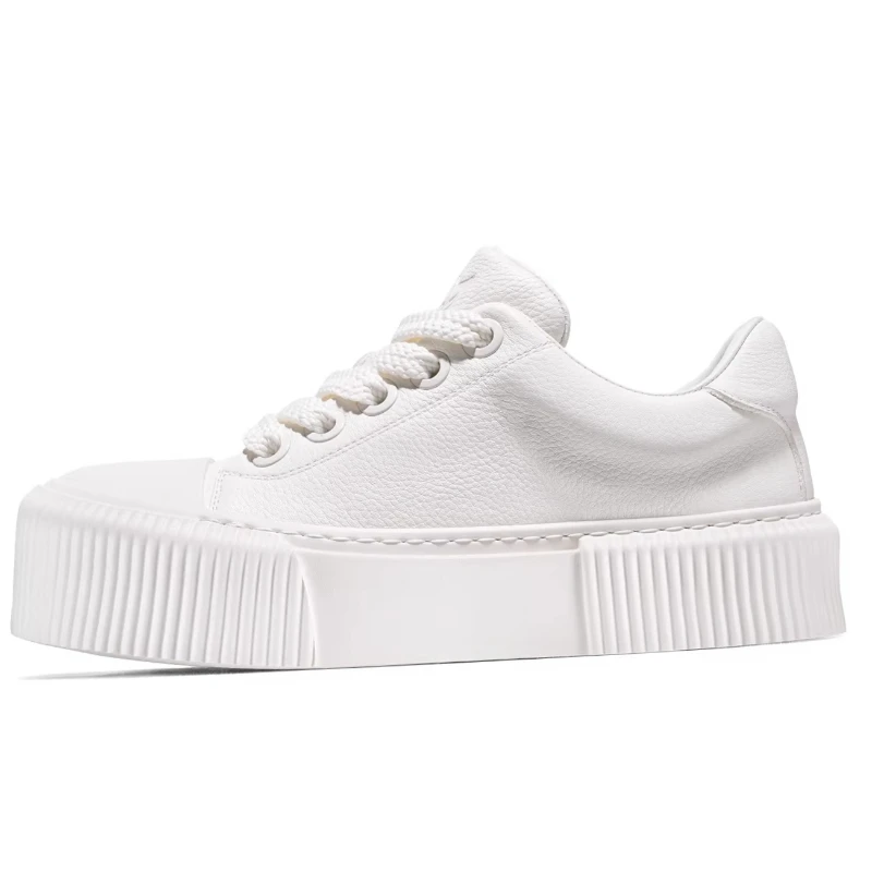 

White Platform Board Shoes for Men's Comfortable Genuine Leather Sports Casual Shoes Black Thick Soled Height Increasing Shoes