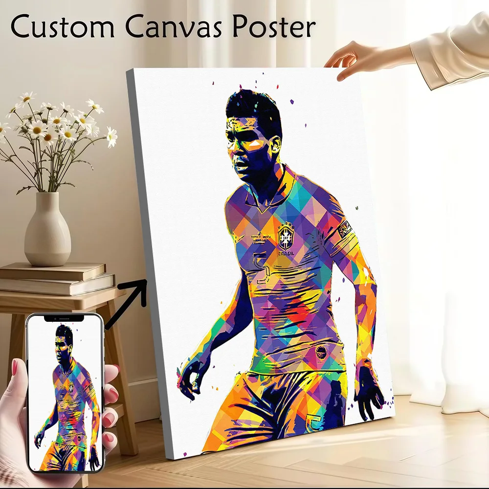 Casemiro Brazil Pop Art Canvas Poster Customizable Printed Canvas Painting Wall Art for Fans Room Decorating Interior Decoration
