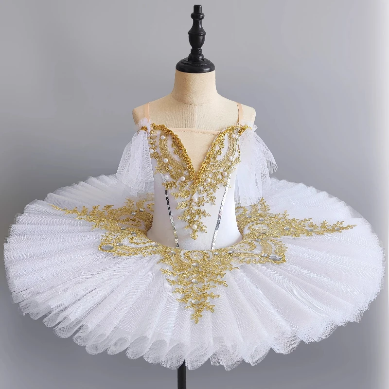 Classic Professional Ballet Tutu Kids White Swan Lake Ballerina Party Dance Costume Ballet Dress Princess Birthday Costumes