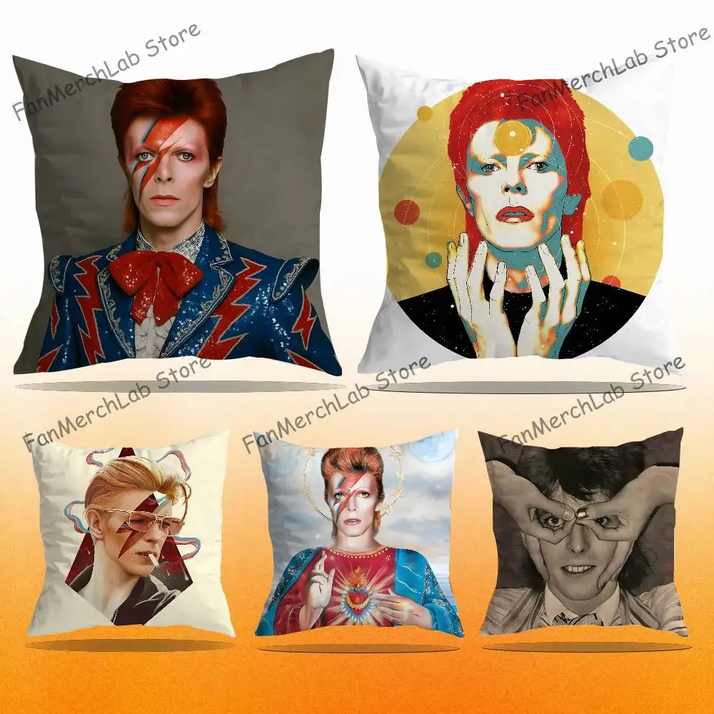 D-David Singer B- Bowies Printed Pillow Cover Cushion Case Simple Sofa Pillow Case No Pillow Core