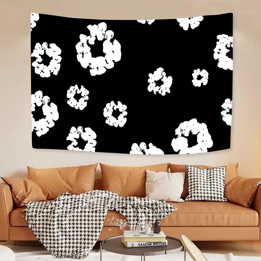 D-Denim Fashion T-TearS Tapestry House Bedroom Living Bar Garden Microfiber Decoration Background