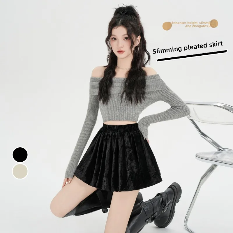 Faionable المخملية زهرة برعم تنورة ort f طول التخسيس تنوعا المرأة تنورة الخريف الشتاء جديد وصول السيدات بريم...