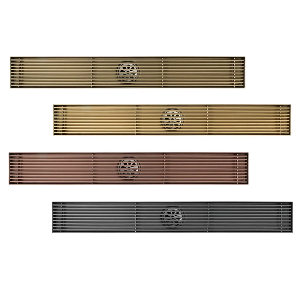 Stainless Steel Linear Long Floor Shower Drain Removable Grille Cover Floor Drain Garden Drains
