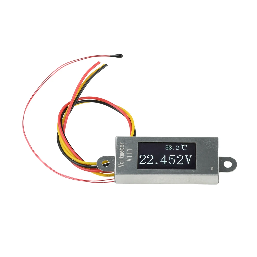 Mini-Digital-Voltmeter 0,77-Zoll-OLED 128x64 DC 0-30V Spannungs- und Temperaturmonitor 12-Bit-ADC Hochpräziser Spannungstester – Detail 23