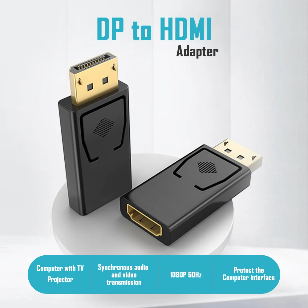 Adapter 4K DisplayPort na HDMI 4k@60hz DP męski na żeński konwerter 3D kompatybilny z HDMI do komputera PC HDTV Laptop Moni