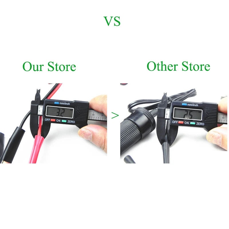Car Cigarette Lighter Power with Terminal Clamp Clip Female Socket Adaptor for Camping Battery Pump Power Adapter Splitter 12V