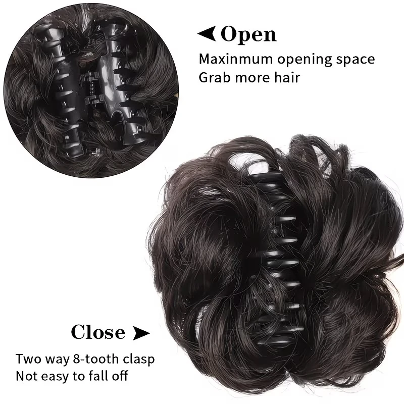 Synthetic Messy Bun Short Curl - Claw Clip Messy Bun Hair Piece 评论和价格