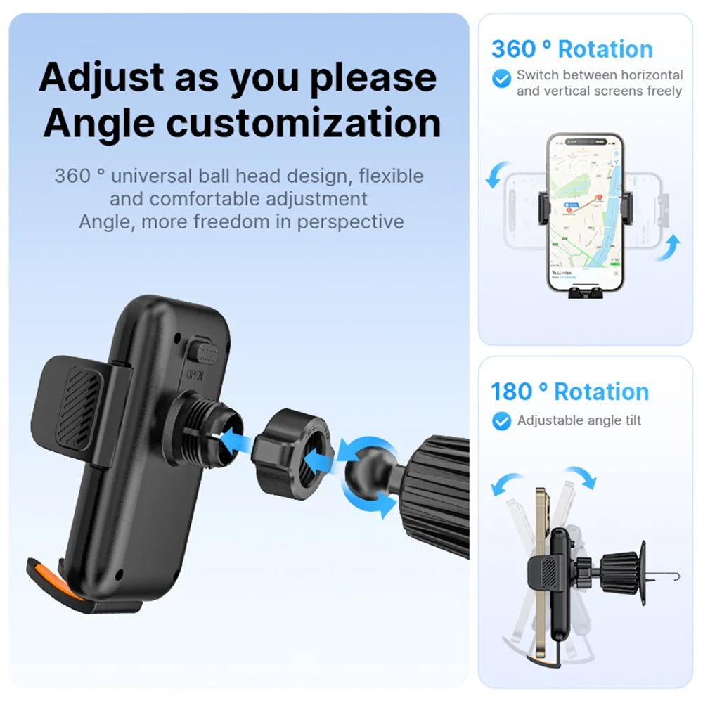 Soporte para teléfono de coche, soporte Universal para teléfono con bloqueo automático mejorado xnyocn con Clip de gancho para ventilación de aire de coche para IPhone Samsun