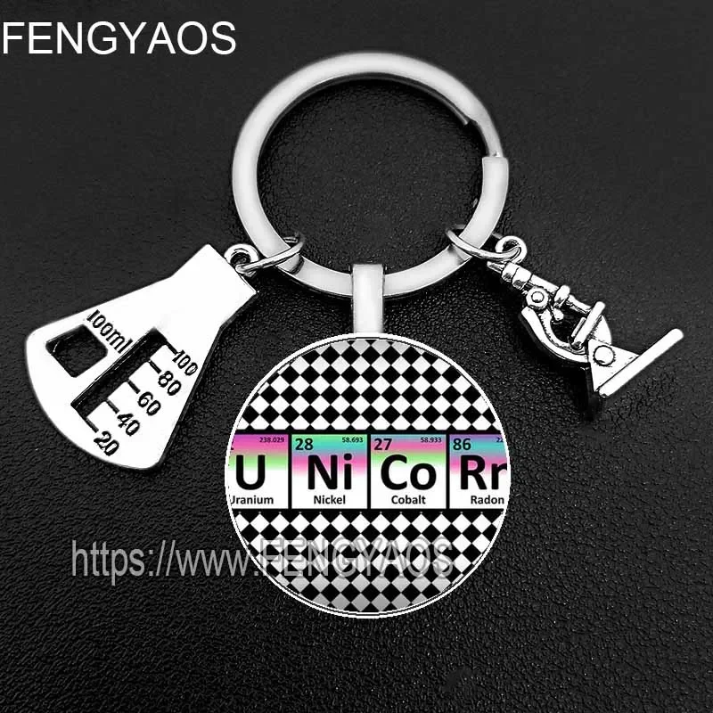 Periodic Table of Elements Keychain House Mathematical Formula PI Key Holder for Keys Gift for A Biology Teacher