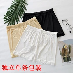 Ice Silk Safety Shorts Sweet Loose Elastic Home Sleep Trendy Anti-glare Seamless Boxer Shorts Underwear Girls Female Skinny