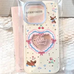 Trend Cute Heart Pattern Puppy Cartoon Phone Case For Samsung Galaxy A55 A35 A25 A15 A05s A54 A24 A14 A05 A13 A53 A33 A23 4G 5G