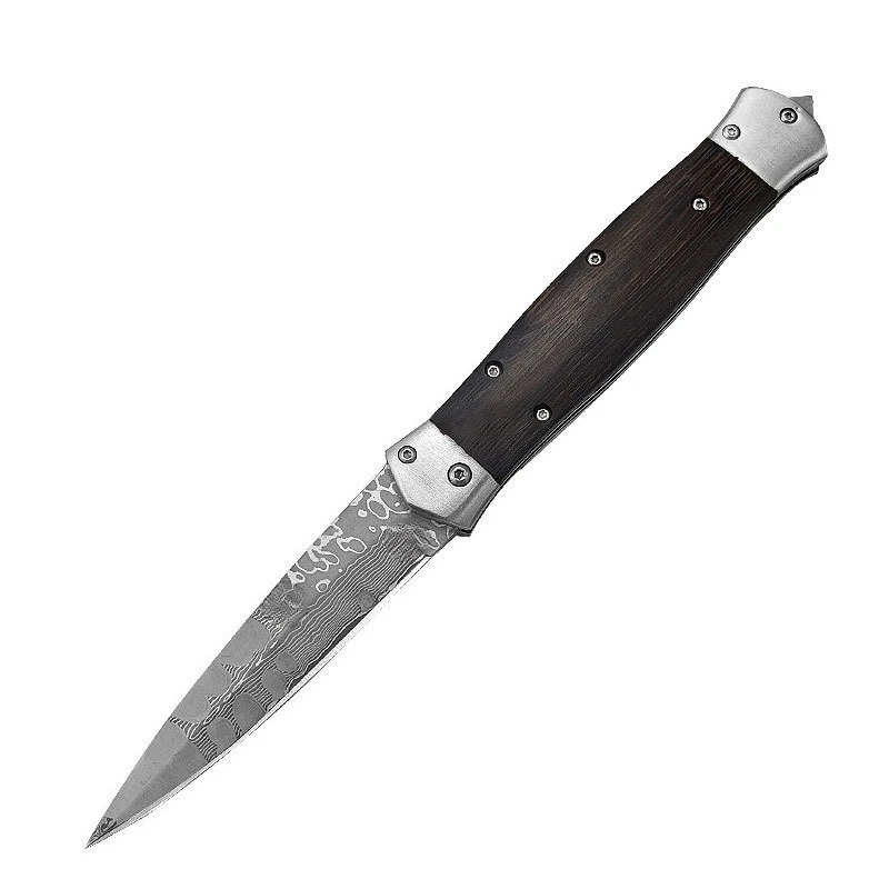 

New Product Hand-forged Patterned Damascus Steel Outdoor Camping Folding Knife, Portable Practical Fruit Knife EDC Tools