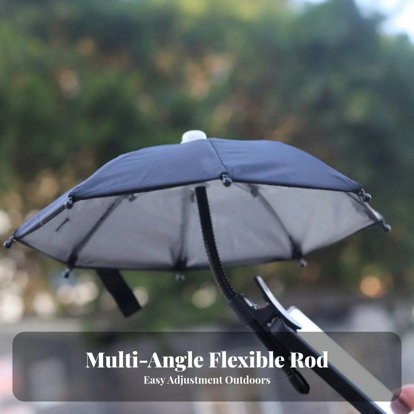 Phone Umbrella, Rainproof Sunshade Holder, Outdoor Anti-Glare, Streaming, Adjustable Angle