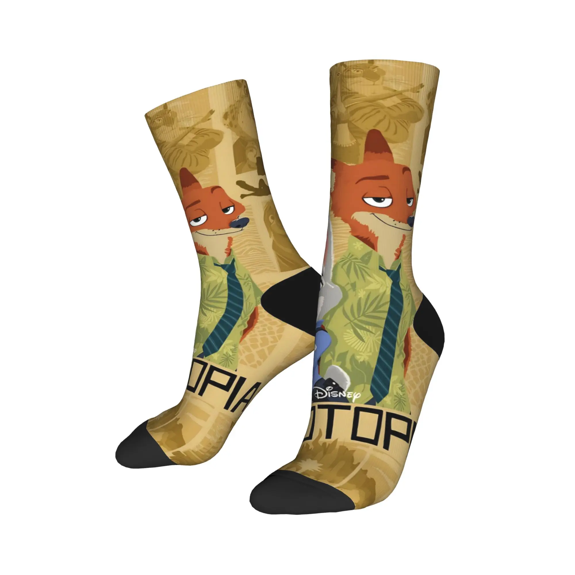Happy Funny Male Men Socks Novelty Zootopias Judy Nick Sock Polyester  Graphic Women Socks Spring Summer Autumn Winter
