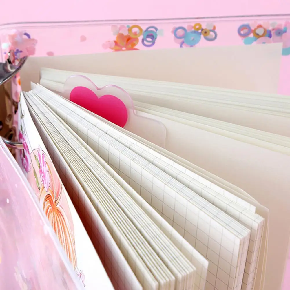 2Pcs 15/20cm Bookmark Ruler Clear Pattern Precise PVC Adorable Heart Pattern Scrapbook Ruler Binder Index Divider For Students