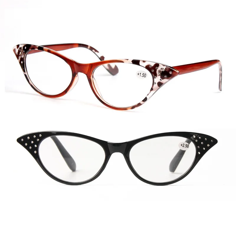 

Resin Middle Age Ladies Cateye Shape Acrylic Diamonds Ultra Attractive Trendy Reading for Women