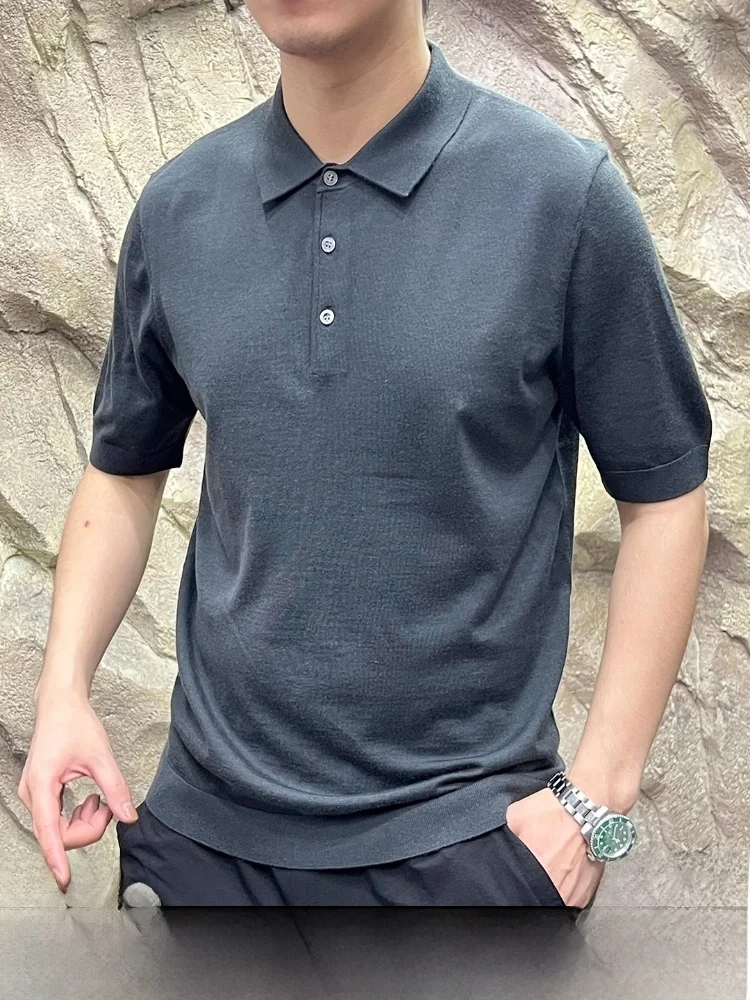 

Итальянская элитная мужская трикотажная футболка ort Sve, мягкая, приятная для кожи, мериносовая шерсть, осенняя одежда без царапин