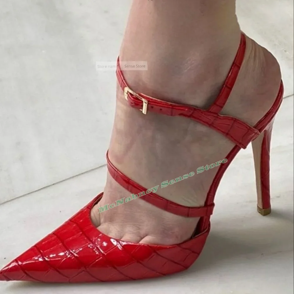 

Сандалии с острым носком и каменным узором, однотонные сандалии на шпильке с пряжками и ремешками, женская сексуальная обувь, дизайнерская летняя вечеринка, новый повседневный стиль