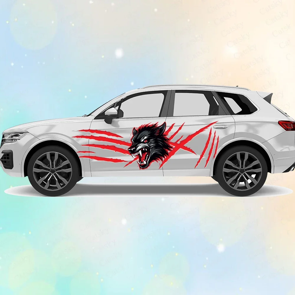 Angry Wolf Large Car Stickers and Decals Car Body Stickers Car-Side Decals Waterproof Car Vinyl Stickers