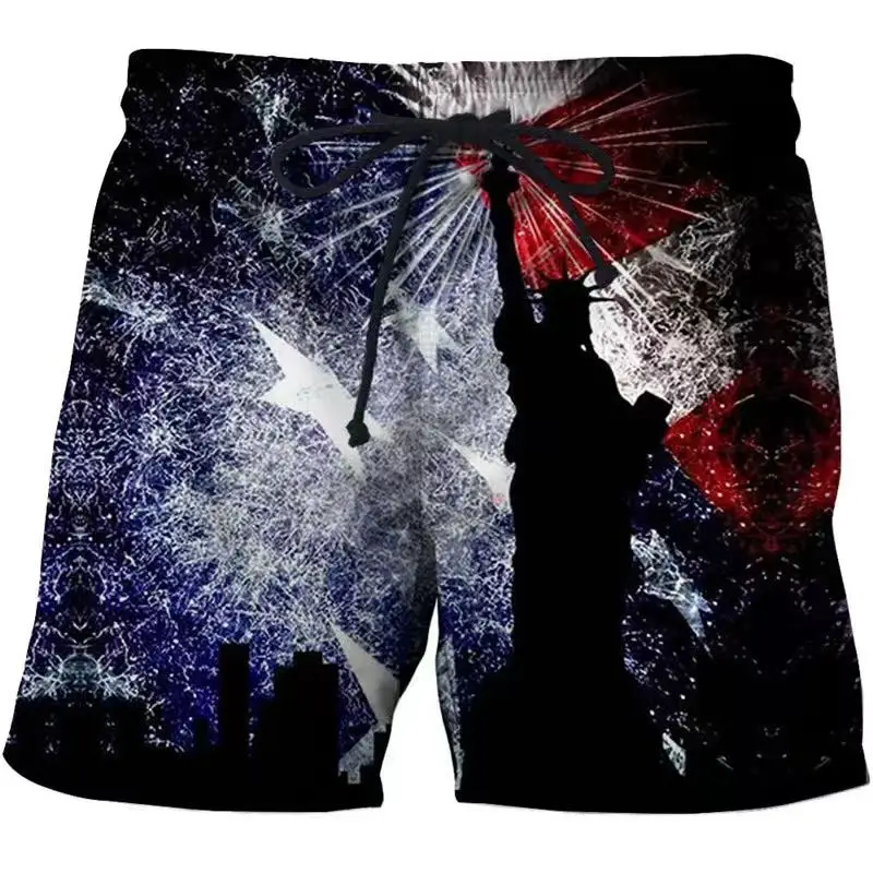 

Cuban Flag 3D Printed Swim Trunks Men Cuba Pattern Beach Shorts Drawstring Quick Dry Street Loose Swimwear Surf Board Shorts