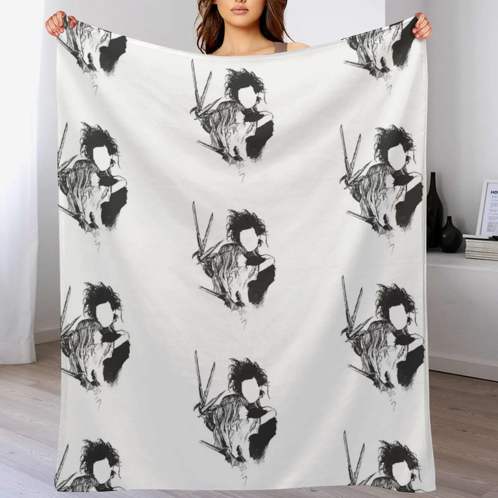 

scissorhands Throw Blanket Personalized Gift wednesday Blankets