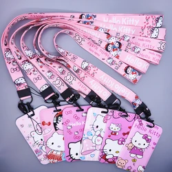 Anime Kt Cat Strap Lanyard para Chaves, Maruko New Pets Hello Kitty Keychain, Badge Holder, Cartão de Crédito ID, Pass Hang Rope Lariat