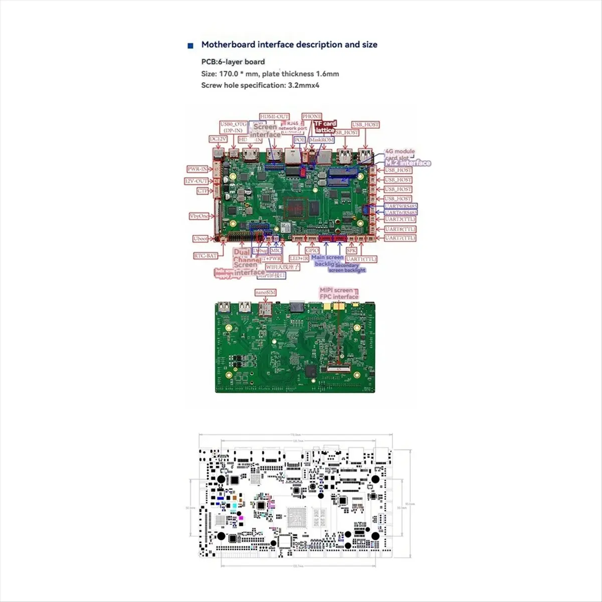 (ABDH) Rk3576 Android14 Motherboard Face Recognition Video Encoder Solution Development Board Industrial Control Motherboard