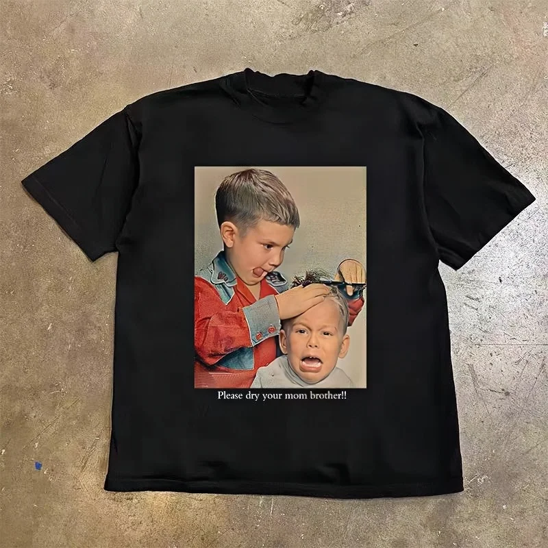 

Tony Teacher Fun Printing Cotton T-shirt, Black and White Classic Casual Comfortable Versatile Loose Men's and Women's Clothing