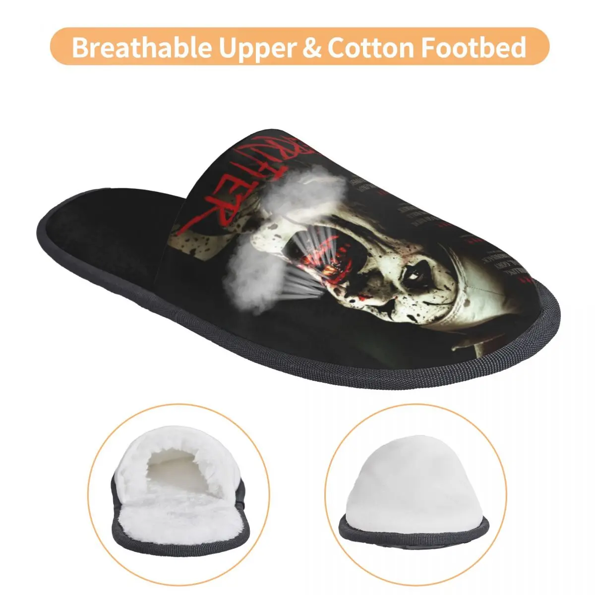 Custom Halloween Horror Movie Terrifier Clown Comfort Scuff With Memory Foam Slippers Women Hotel House Shoes