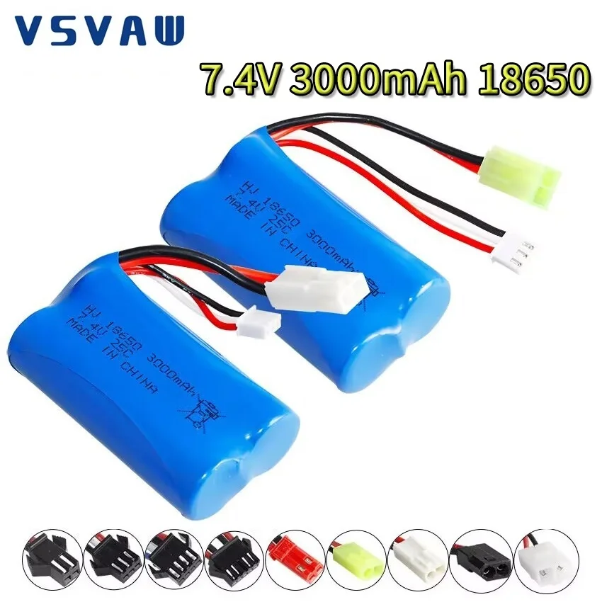 7.4V 3000Mah 25C 18650 Battery Pack For MJX T40 T40C F39 F49 T39 Parts 2S RC Car Li-Ion Battery For Wltoys 10428 BG1513 144001