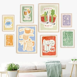 Cocktail Poster Coffee Poster Food And Drink Poster Kitchen Art Wall Art Canvas Painting Nordic Poster Home Living Room Decor