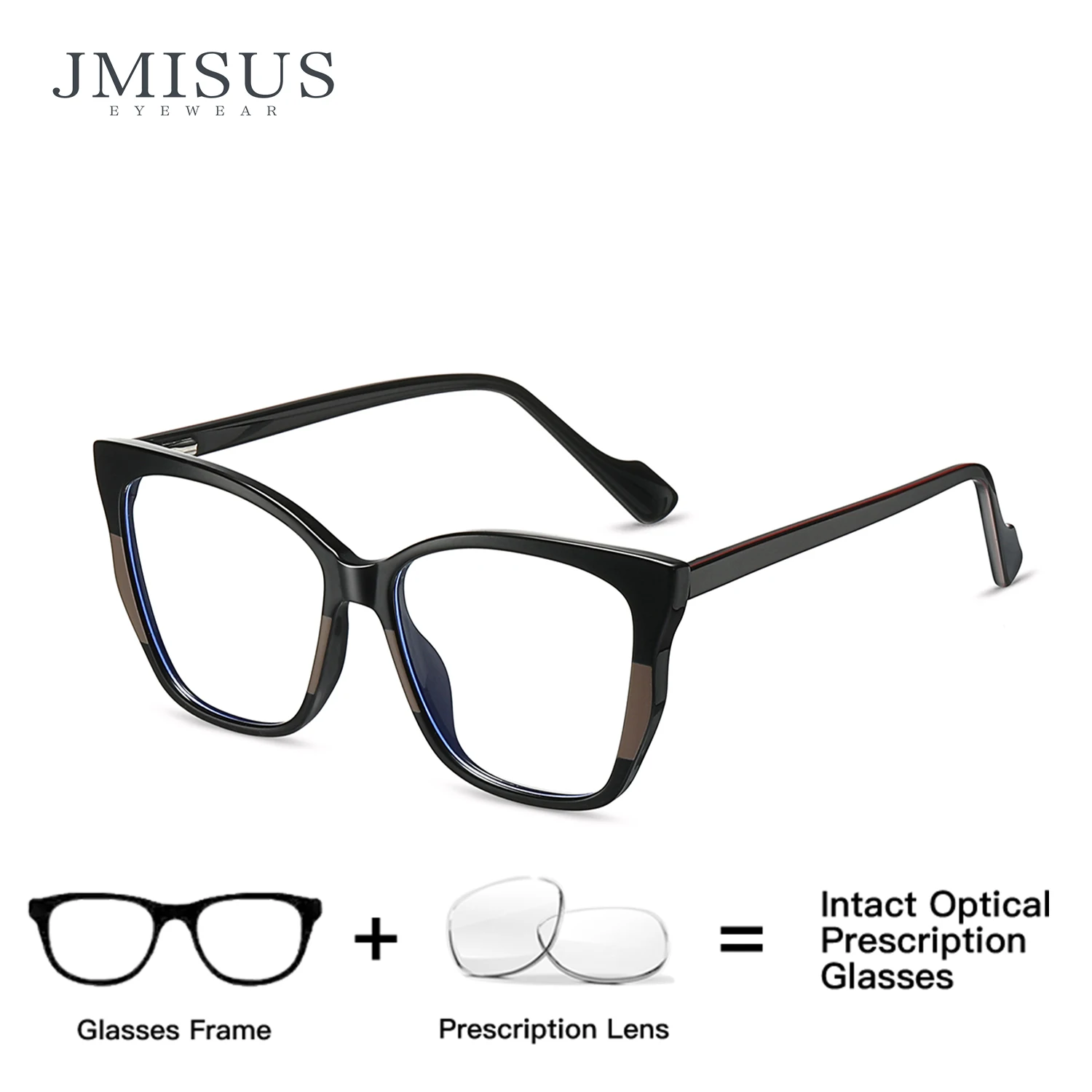 

JMISUS New Arrivals Square Prescription Glasses Woman Optical Eyeglasses Handmade Acetate Butterfly Progressive Eyewear