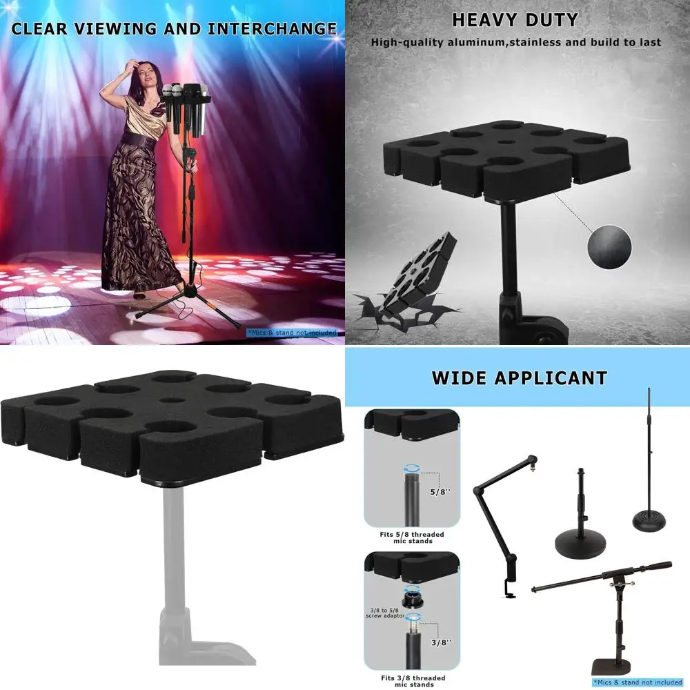 

Подставка для 8-микрофона с резьбой 3/8-16, идеально подходит для управления сценическим микрофоном и дисплеем, черная