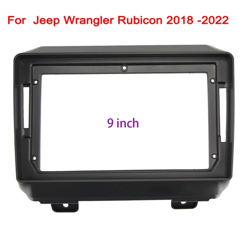 2din car radio frame panel for Jeep Wrangler Rubicon 2018 Dash Kit Install Face Console Bezel 9inch Adapter Platform Three Icons