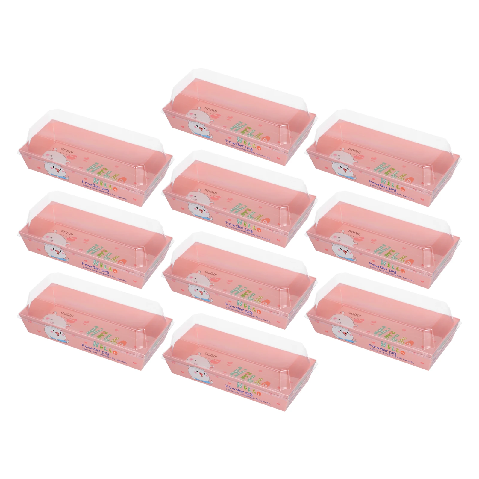 

25pcs Packaging Boxes Cake Cupcakes Desserts Sandwiches Clear PET Cover Food Containers Rectangular Safe PP Versatile