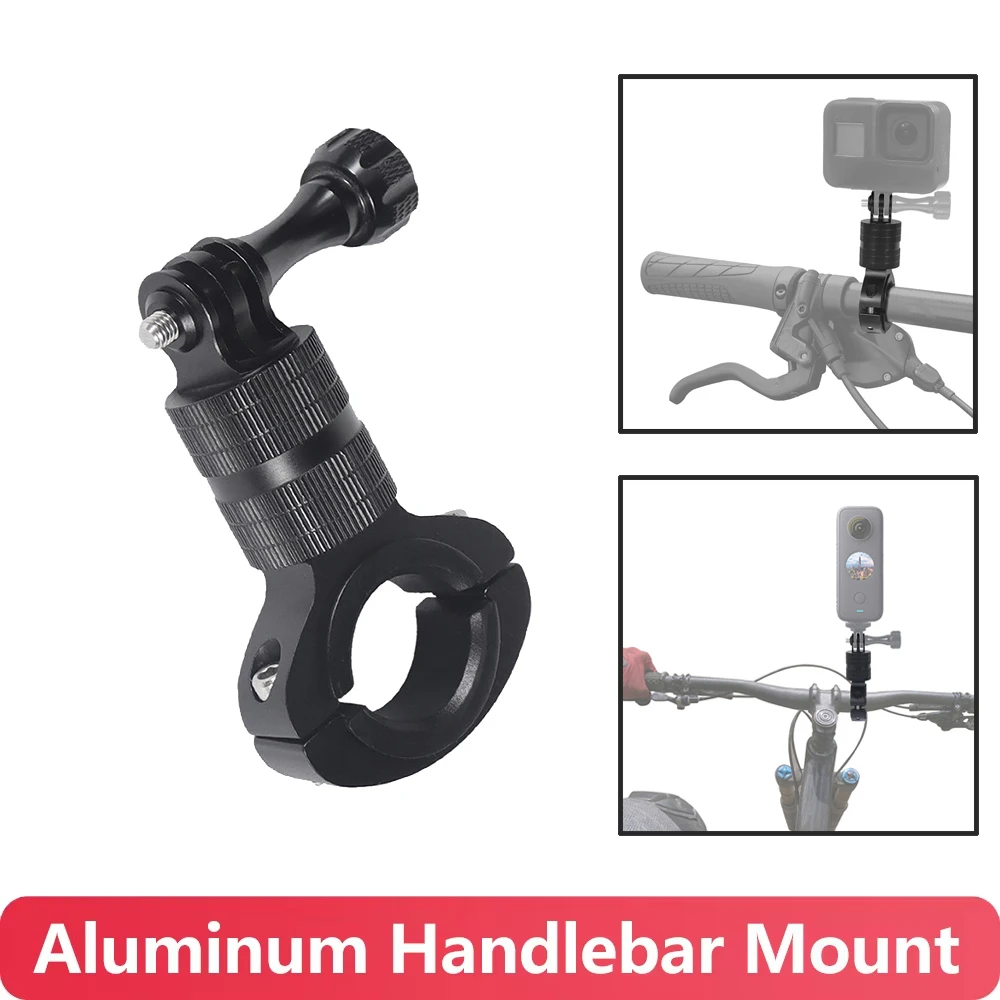 Aluminum Handlebar Mount Adjustable Motorcycle Holder for GoPro Hero 13 12 11 10 9 Insta360 X5 DJI OSMO Action 6 5 4 Nano Camera