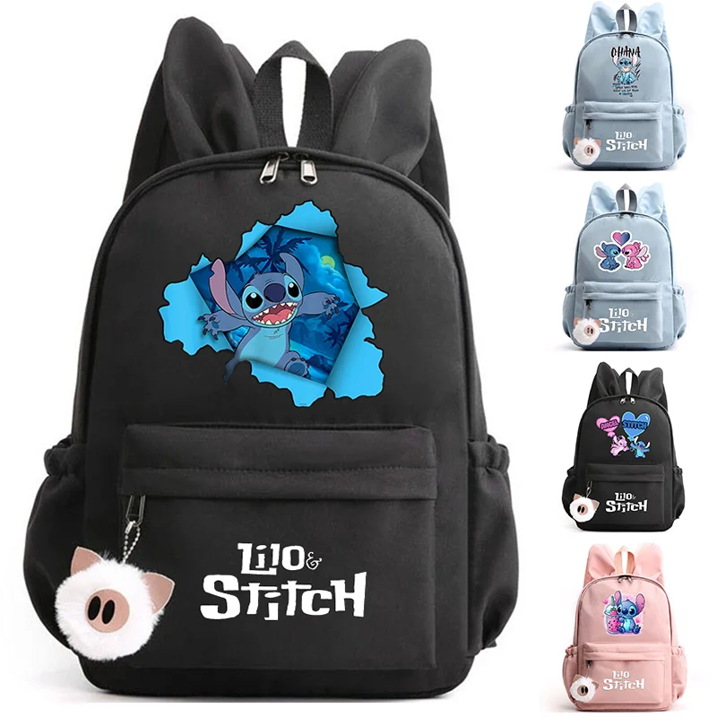 

Disney Lilo Stitch Rabbit Ears Backpacks Mochila Backpack for Girls Boys Teenager Children Rucksack Casual School Bags Travel