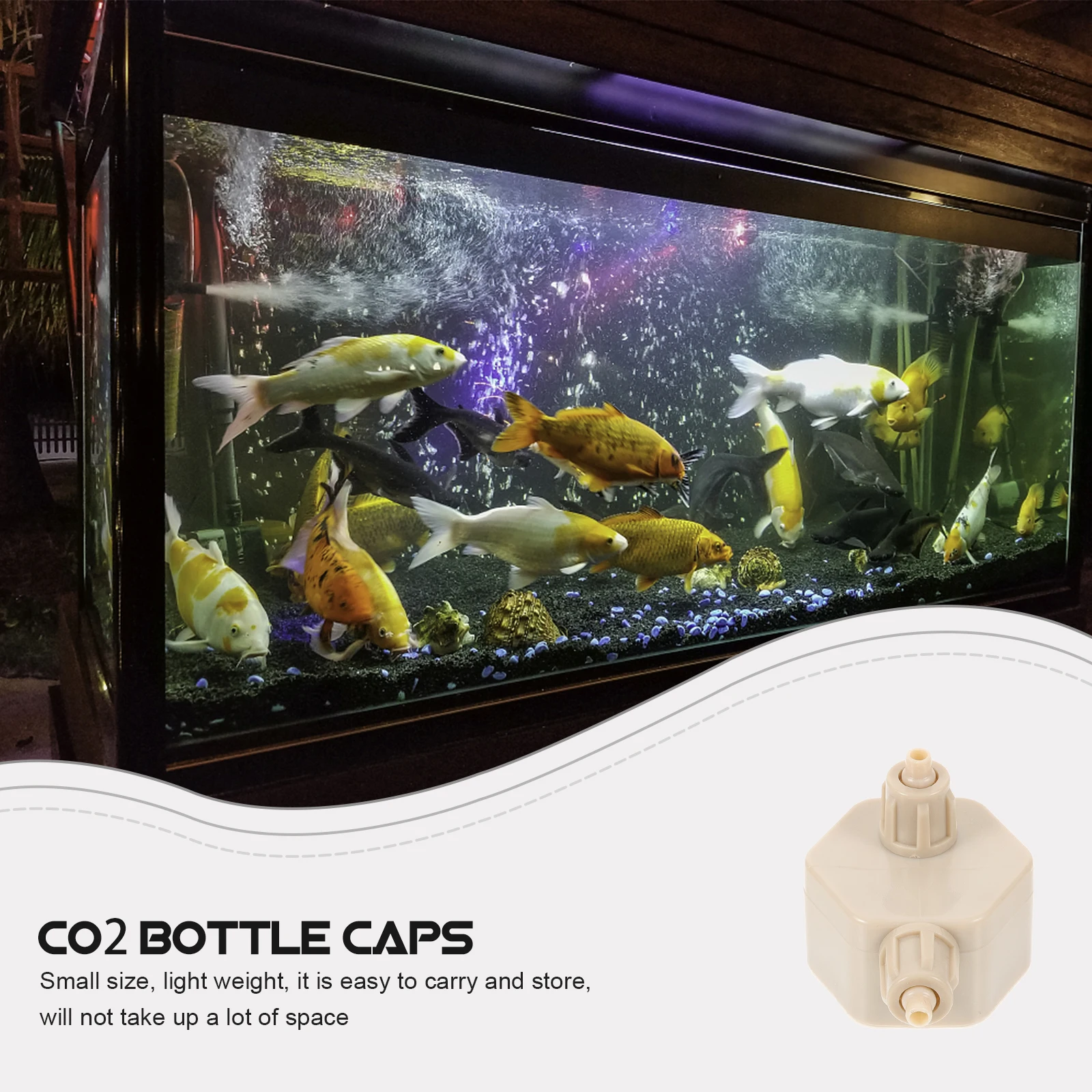 

2Pcs DIY Co2 Generator Bottle Caps Portable Replacement Aquarium Supplies Co2 Diffuser Quick Screw Caps for Aquarium Air Stone