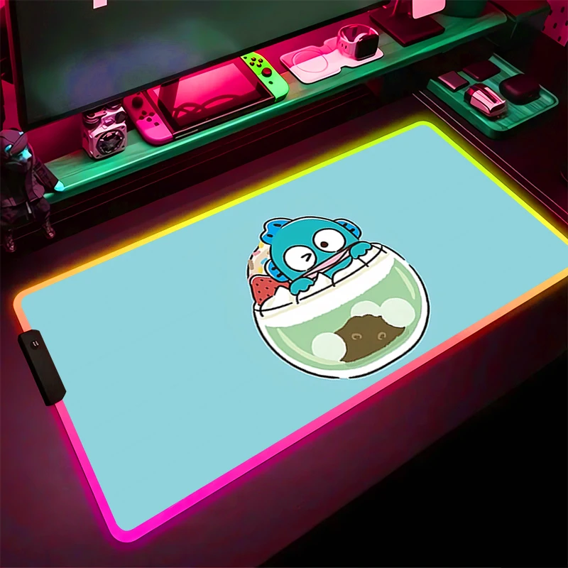

RGB LED Mouse Pad Computer Gamer PC Accessories Mousepad Rubber Extended Pad Non Slip H-hangyodon Desk Mat Laptop Keyboard Pad