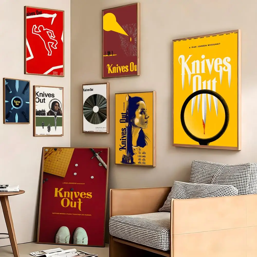 Affiches de films connexes K-Knives O-Out, autocollant artistique HD imperméable pour salon et chambre