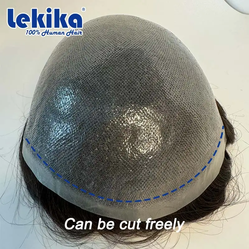 0.04mm Thin Skin Toupee Indetectable 100% Natural Human Hair Replacement System Male Wig Men\'s Capillary Prosthesis Hair Man Wig