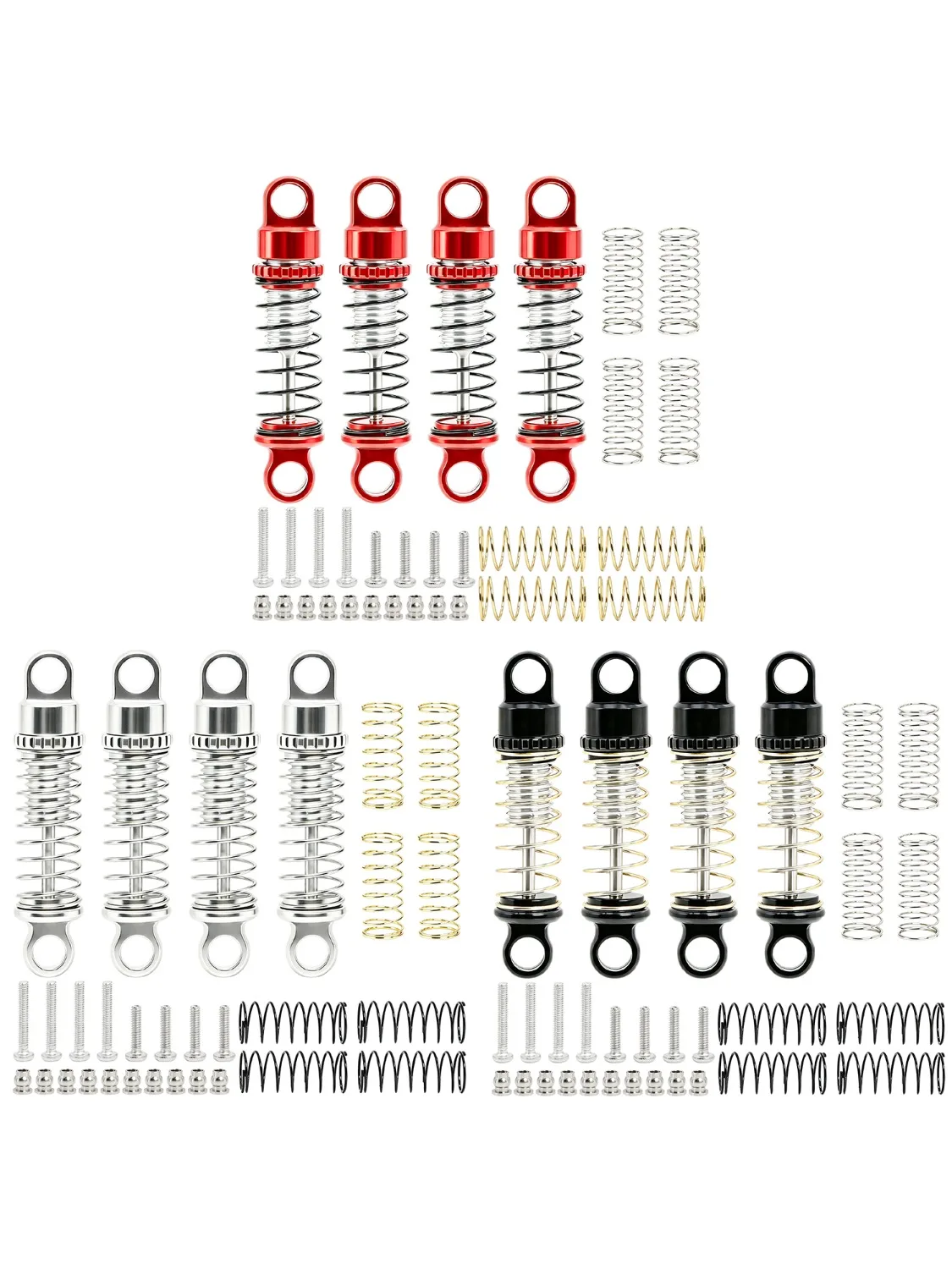 4 Stück 25mm Aluminium-Stoßdämpfer mit 8 zusätzlichen Federn für 1/30 RC Crawler Car Axial SCX30 Upgrade-Zubehör
