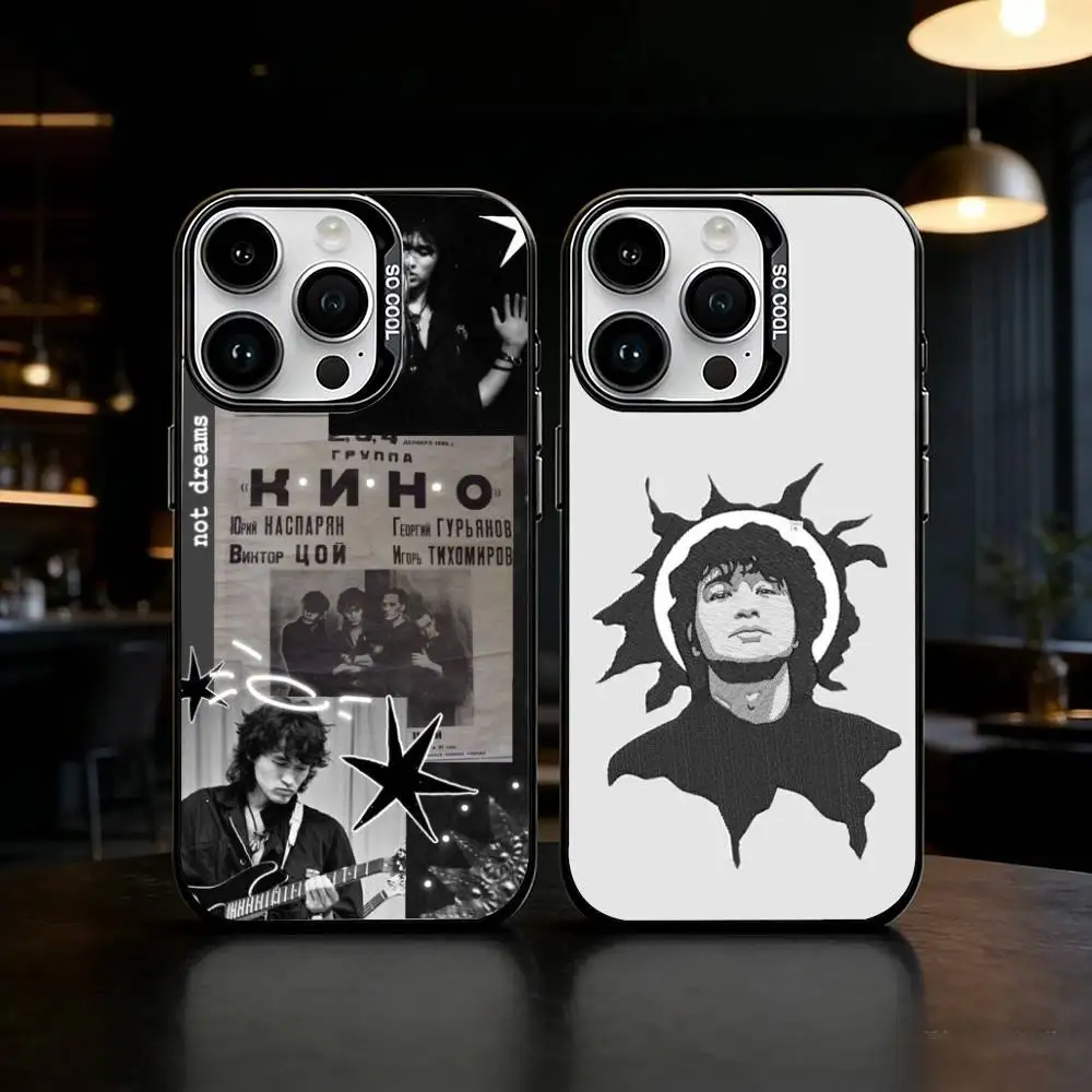 

Russia R-Rock Band Viktor Tsoi Phone Case For iPhone 17,16,15,14,13,12,11,Pro Max,Plus Candy Silver Cover
